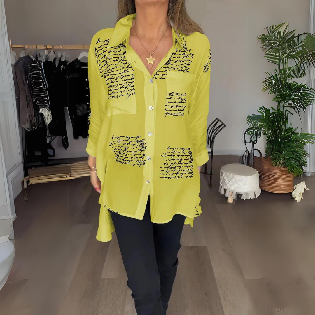 Levoire | Chemise À Boutonnière Écrite À La Main Jaune