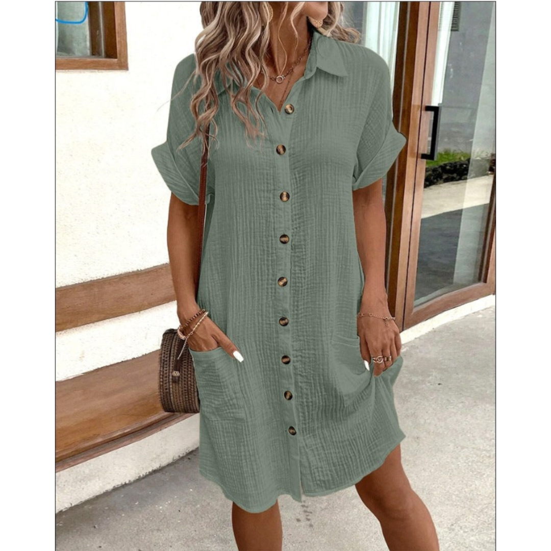 Levoire | Robe Chemisier Élégante Vert