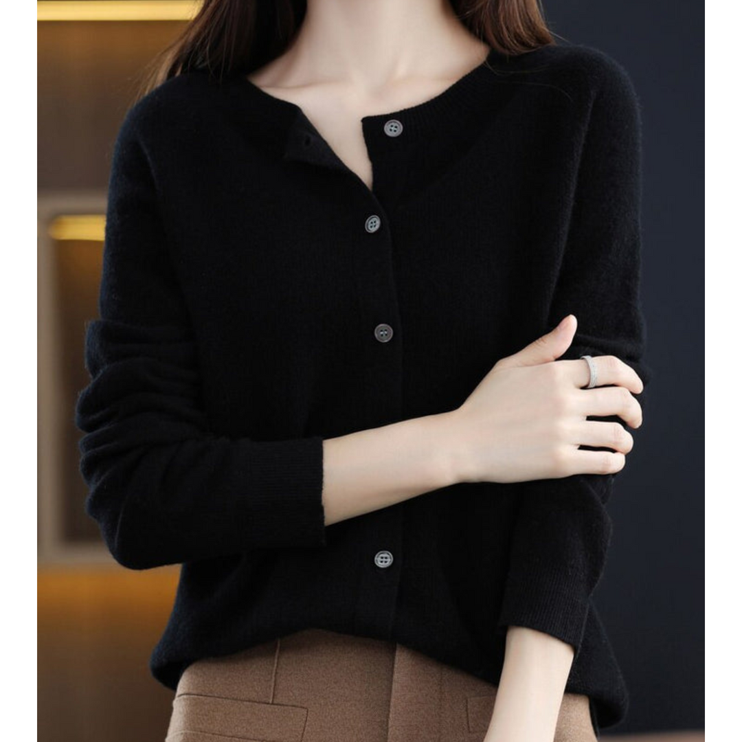 Levoire | Cardigan Boutonné Pour Femme - Manches Longues Noir