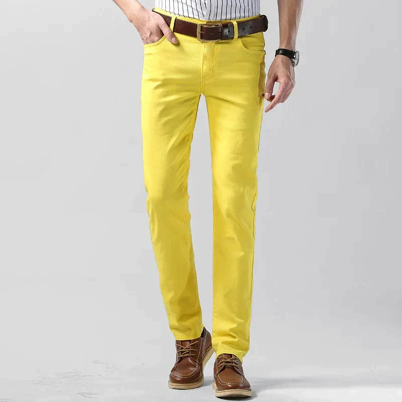 Levoire | Pantalon Urbain Pour Hommes Chino Jaune