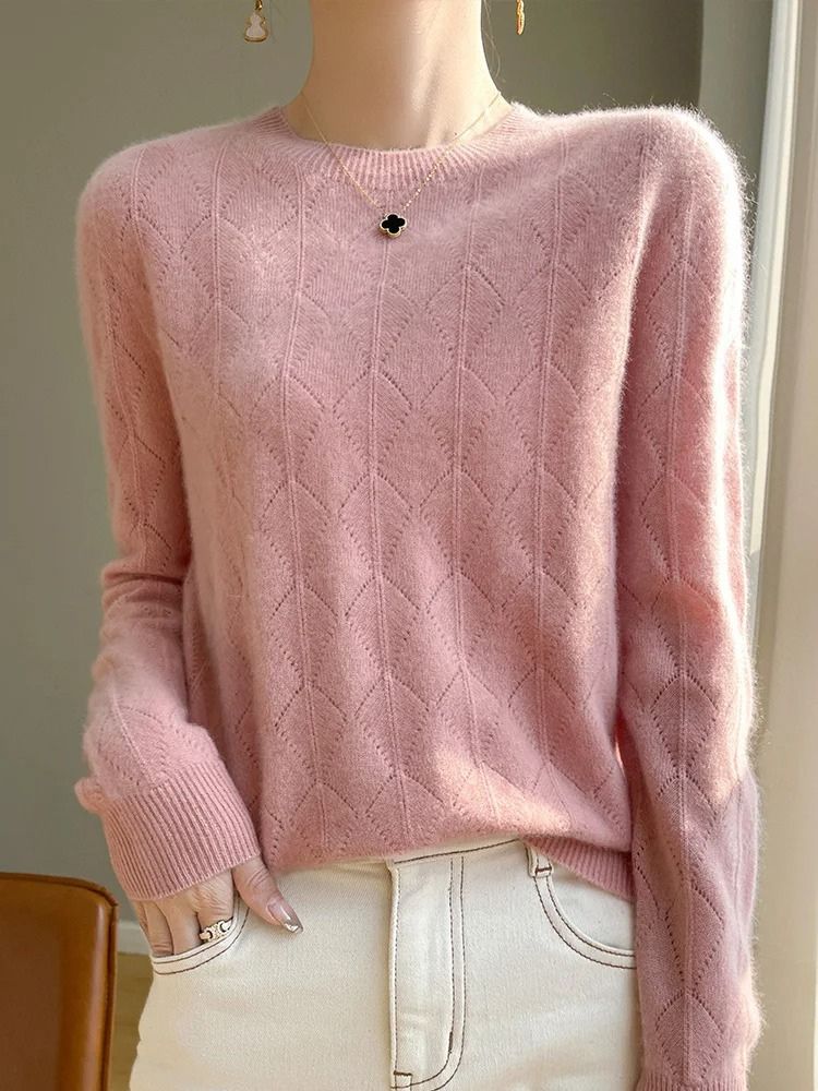 Levoire | Kashmir pull-over Femme Motif de Tricot, Doux & Élégant Design Rosa
