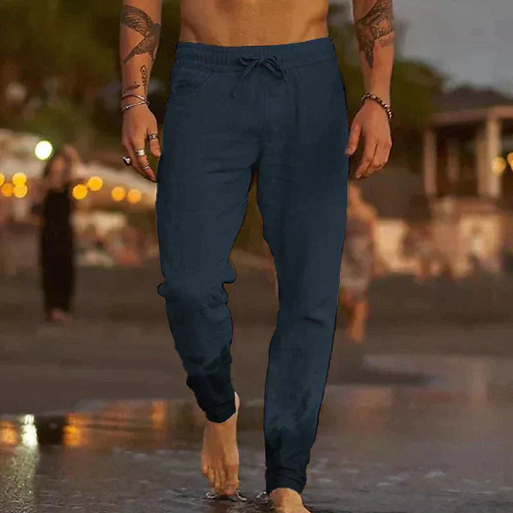 Levoire | Pantalon Confortable Pour Hommes Au Design Décontracté Bleu foncé