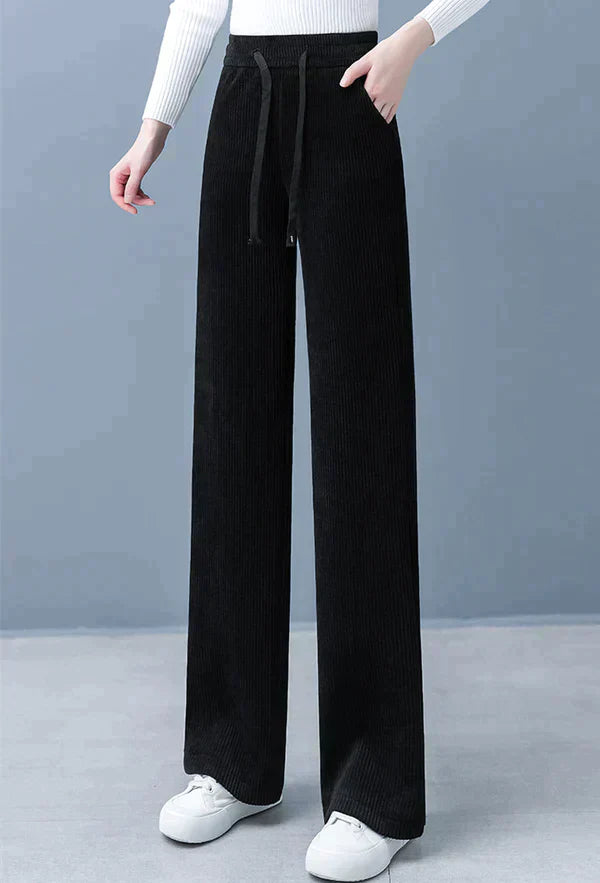 Levoire | Pantalon Droit Uni À Jambe Large Noir