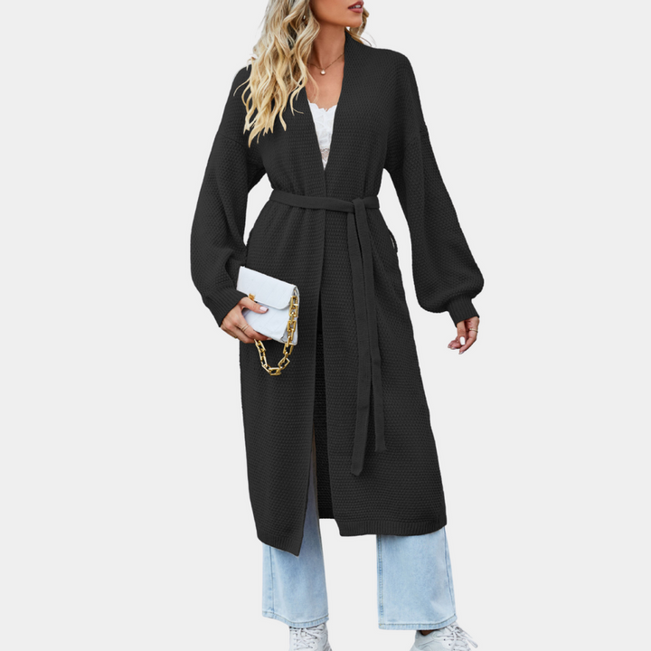 Levoire | Chemise Longue Décontractée Pour Femmes Avec Ceinture Pour Un Ajustement Parfait Noir XS