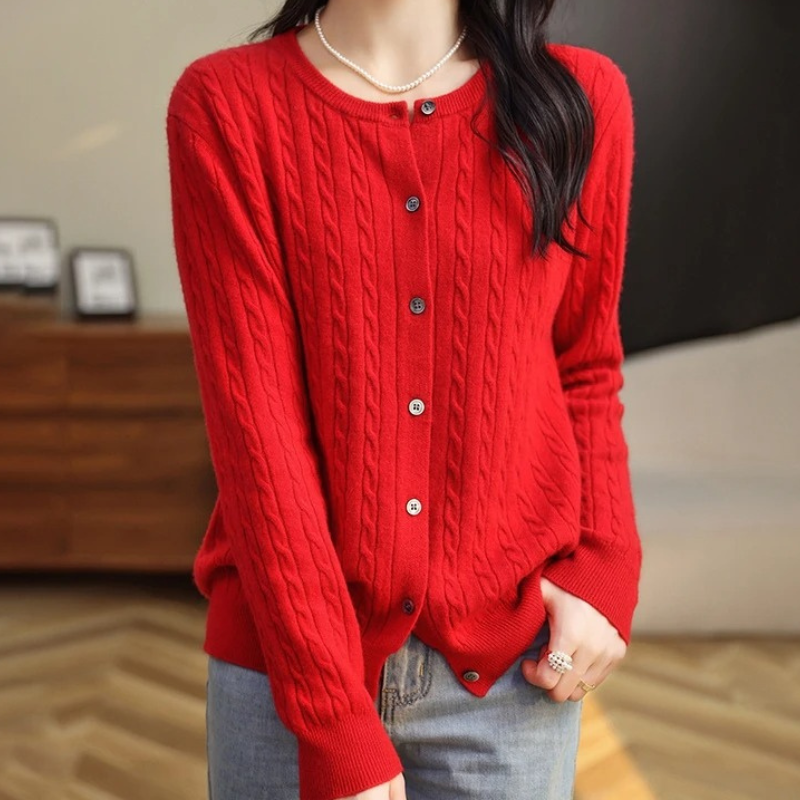 Levoire | Gilet pour femmes avec motif en câble et boutons Rot