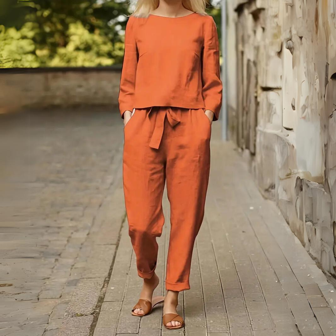 Levoire | Ensemble Décontracté Deux Pièces Orange
