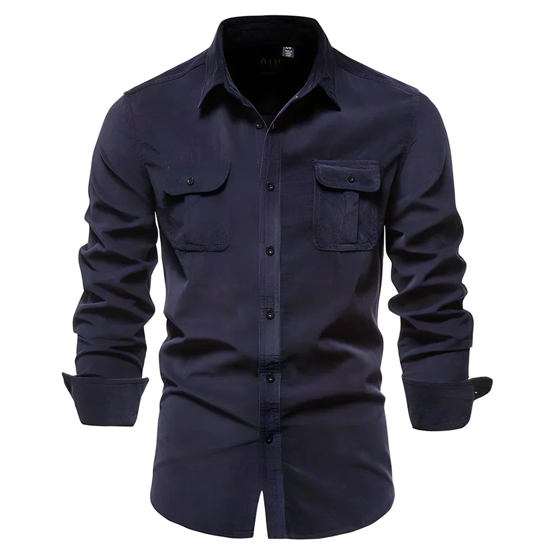 Levoire | Chemise Décontractée Pour Hommes Marine bleu