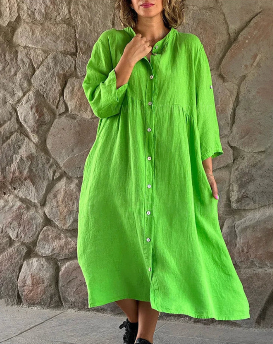 Levoire | Rento longue robe à boutons Vert