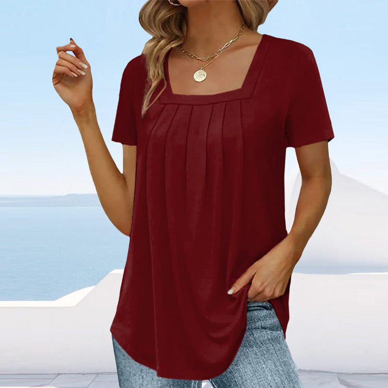 Levoire | Élégante Blouse Plissée Vin bordeaux