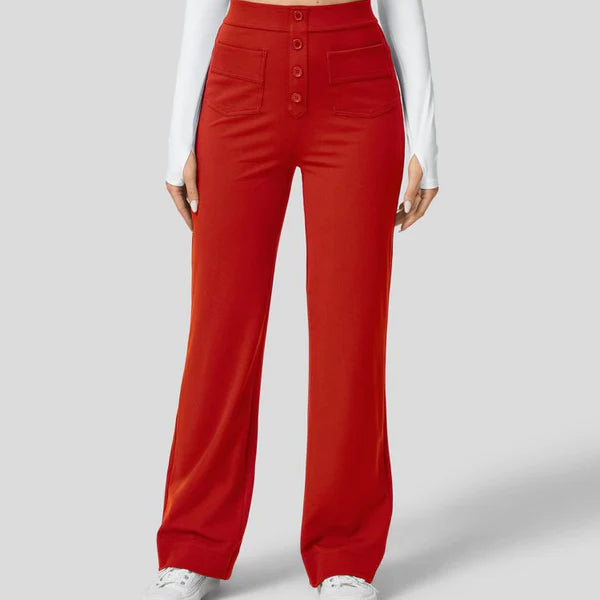 Levoire | Femmes Pantalon Décontracté Taille Haute Et Jambes Droites Tendance Pour Femmes Rot