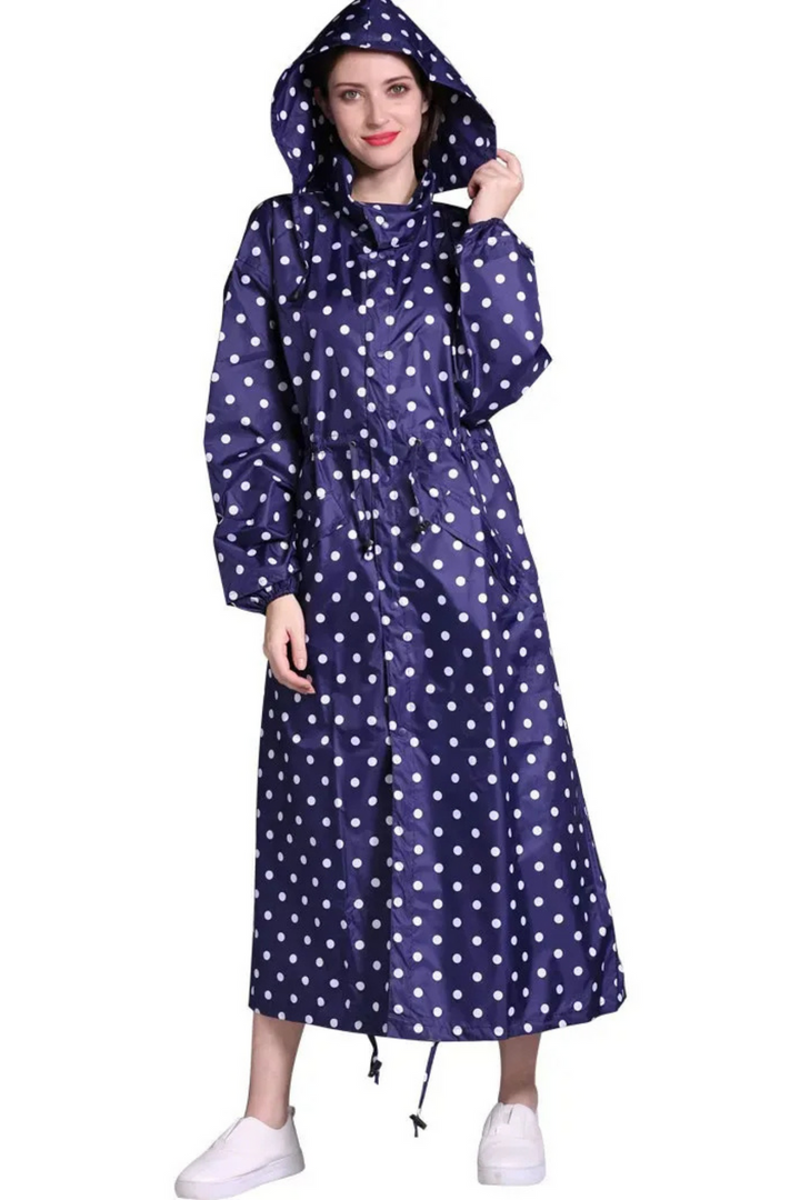 Levoire | Veste femme longue imperméable à l'eau Bleu et Blanc