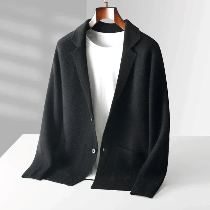 Levoire | Veste En Laine Douce Pour Hommes Noir