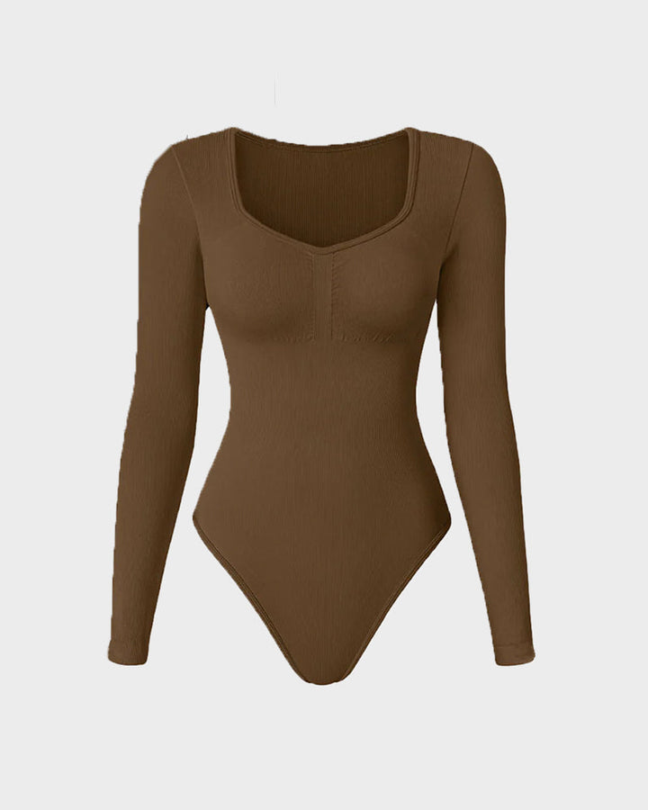 Levoire | Bodysuit À Décolleté En V Modelant Café