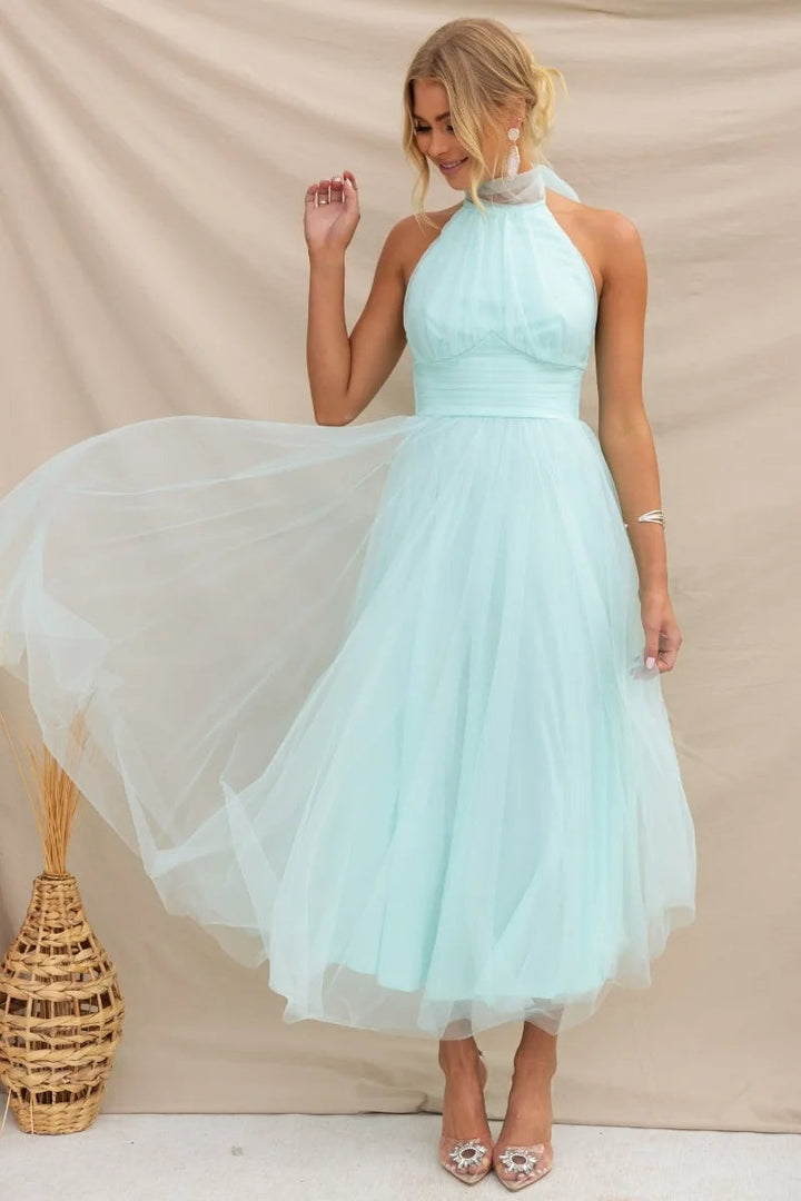 Levoire | Robe Midi En Tulle À Dos Nu