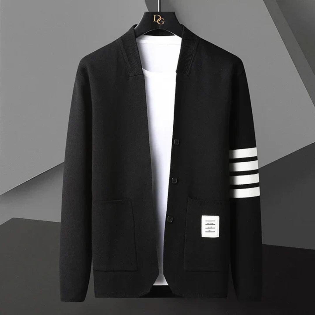 Levoire | Gilet En Tricot Classique Avec Des Accents Modernes Noir