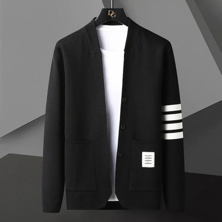Levoire | Gilet En Tricot Classique Avec Des Accents Modernes Noir