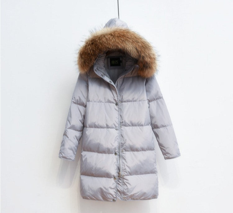 Levoire | Doudoune pour femmes à capuche longue Gris clair