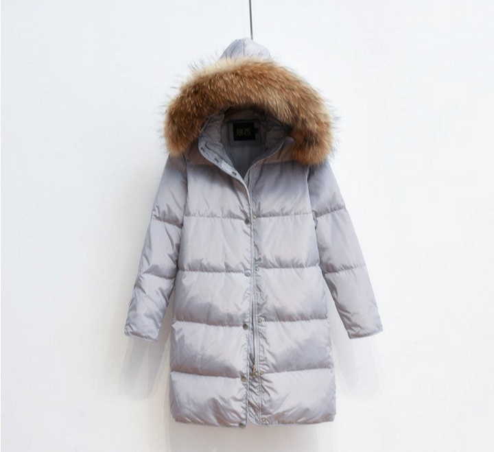 Levoire | Doudoune pour femmes à capuche longue Gris clair