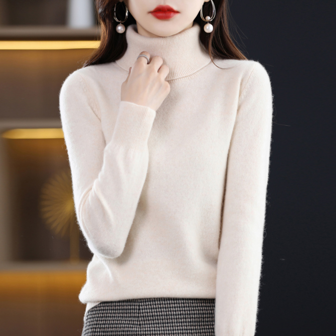 Levoire | Pull Col Roulé Avec Sensation Cachemire Marron clair