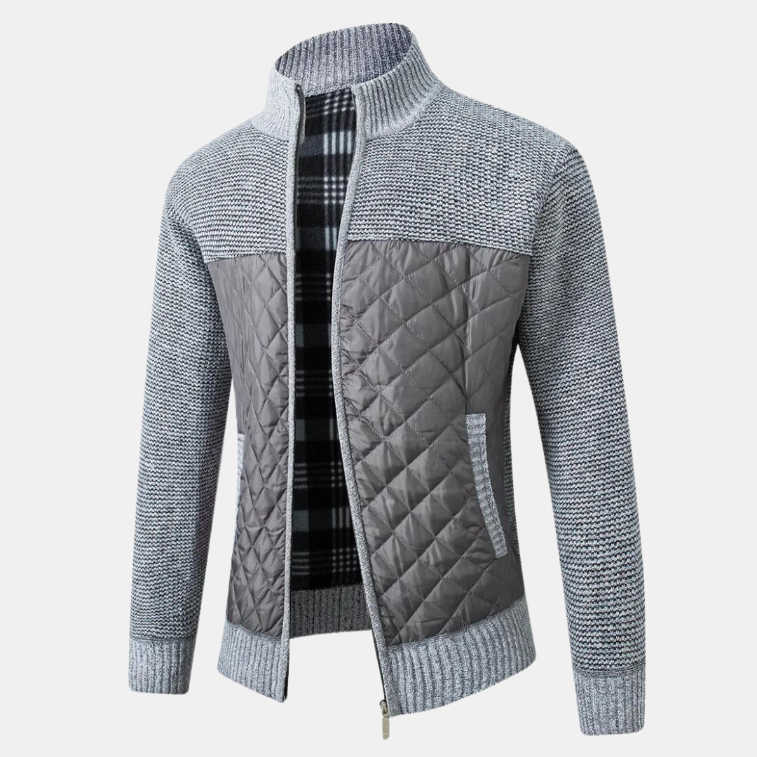 Levoire | Cardigan Avec Col Montant Gris