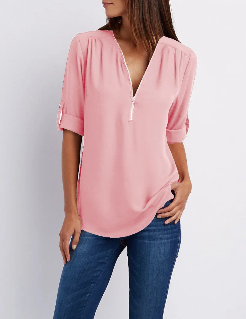 Levoire | Douce Blouse En Grandes Tailles - Décontractée Et Stylée Rosa