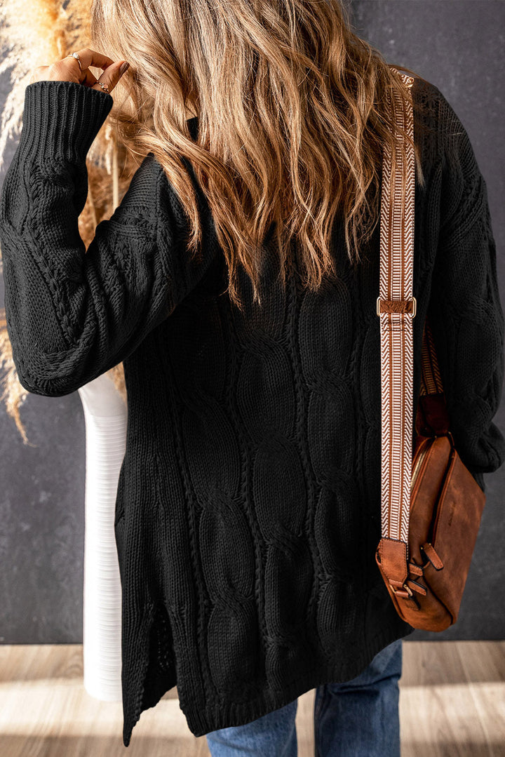 Levoire | Tricot Câble Taille Surdimensionnée Écharpe Fendue Pour Un Superposé Confortable