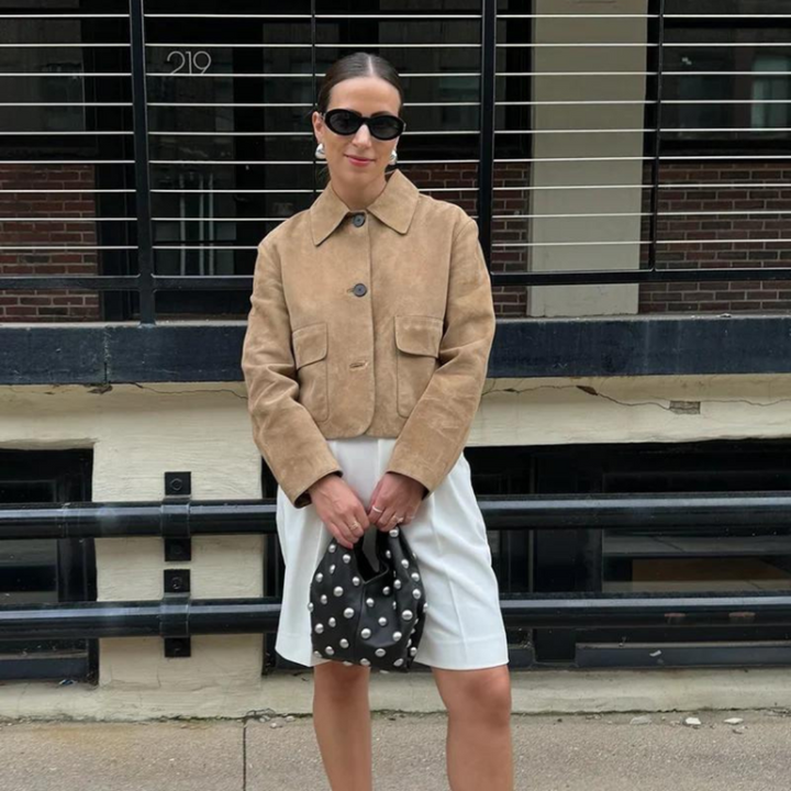 Levoire | Beige Blouson En Cuir