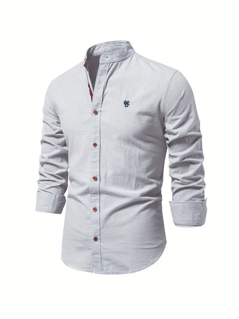Levoire | Chemise classique pour homme pour chaque saison, confortable et décontractée Gris