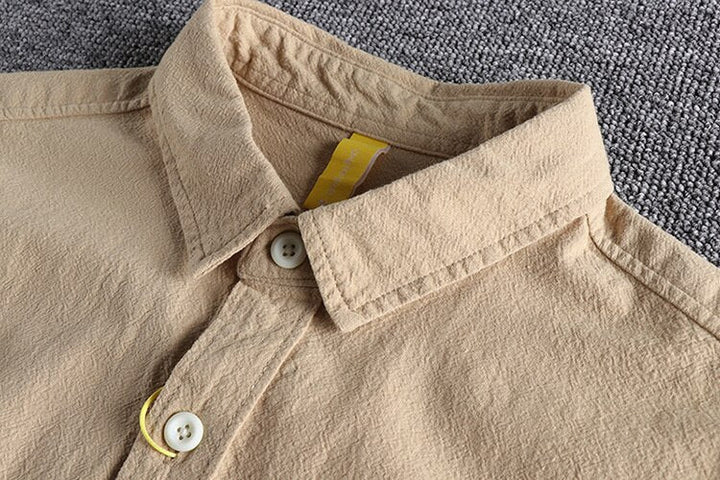Levoire | Chemise Classique Avec Design Texturé Pour Une Ambiance Automnale Kaki