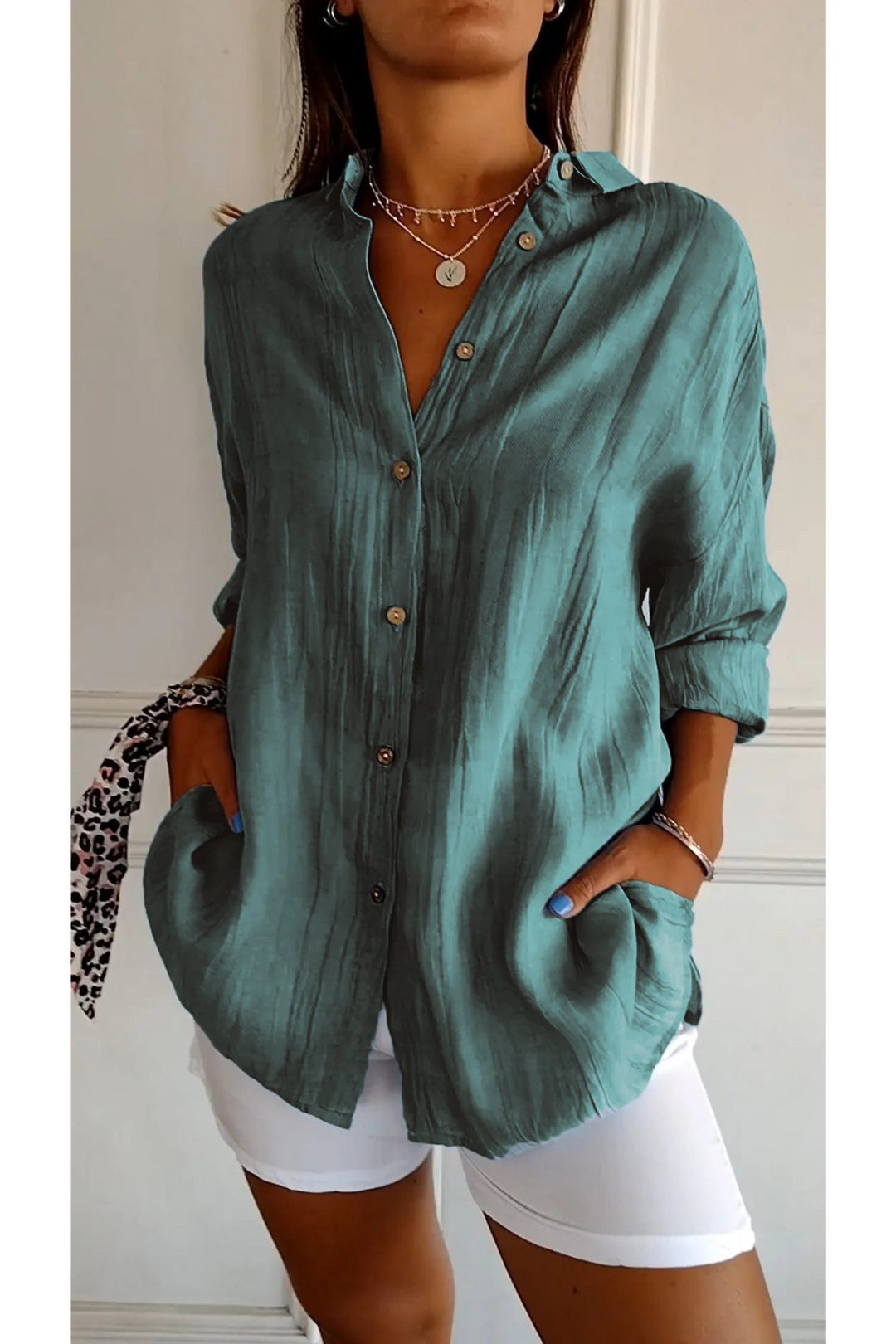 Levoire | Blouse Manches Courtes FR Femmes Long Bleu océan