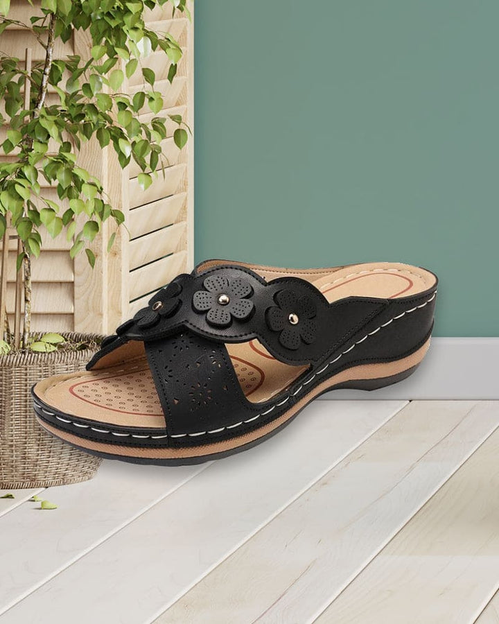 Levoire | Chaussons À Talons Compensés Confortables Noir
