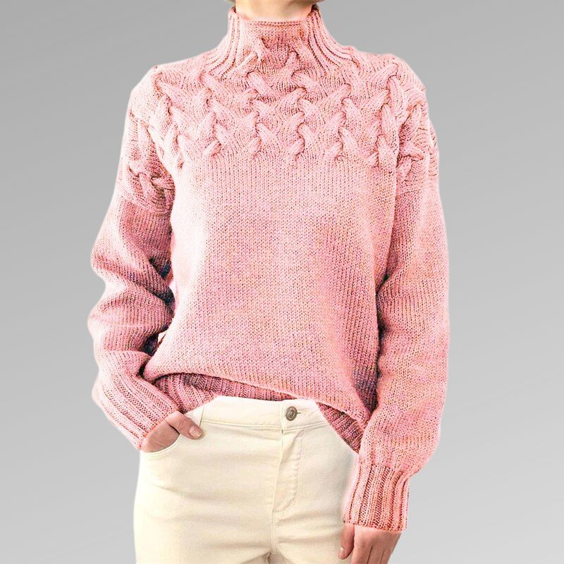 Levoire | Pull femme avec détail tissé vert Rosa