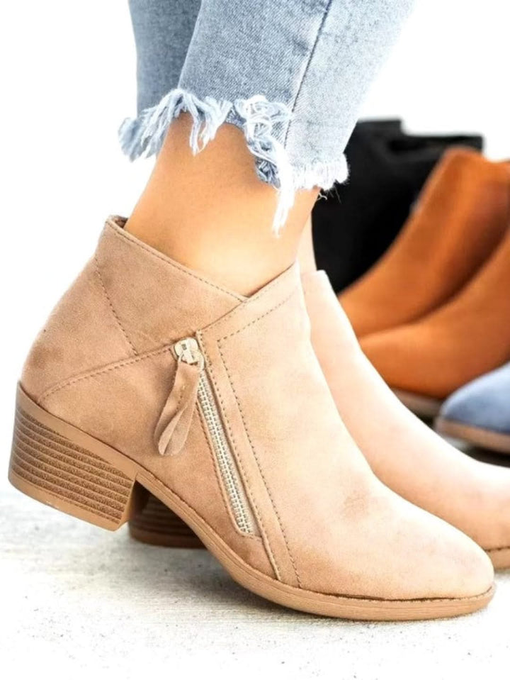 Levoire | Fermeture Éclair À La Cheville En Cuir Style Chic Et Confort Inégalé Beige
