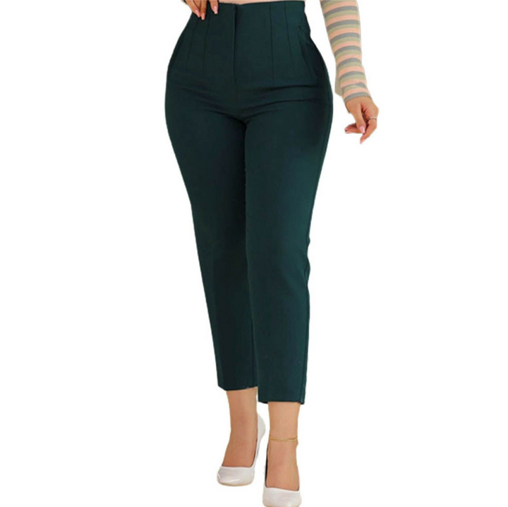 Levoire | Pantalon Haut Taill Femme En Coupe Moderne Vert