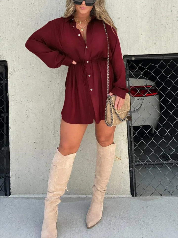 Levoire | Robe Salopette Satin Tendance Rouge vin