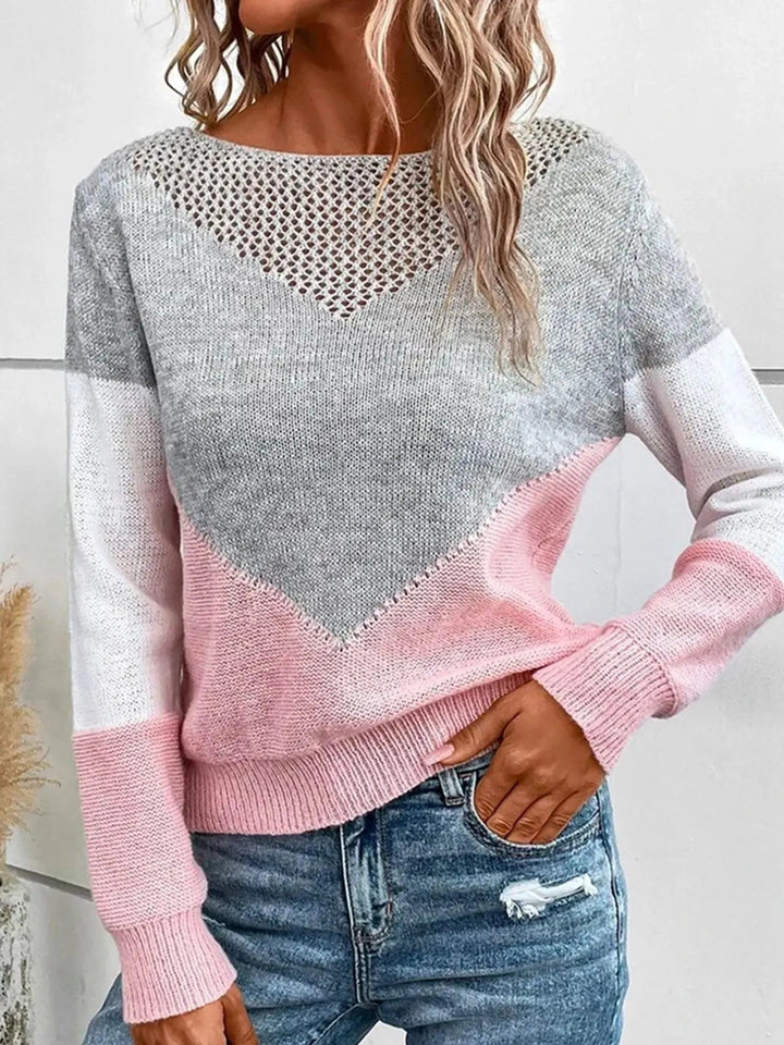 Levoire | Robe en tricot pour femmes avec un fond de couleur contrastante