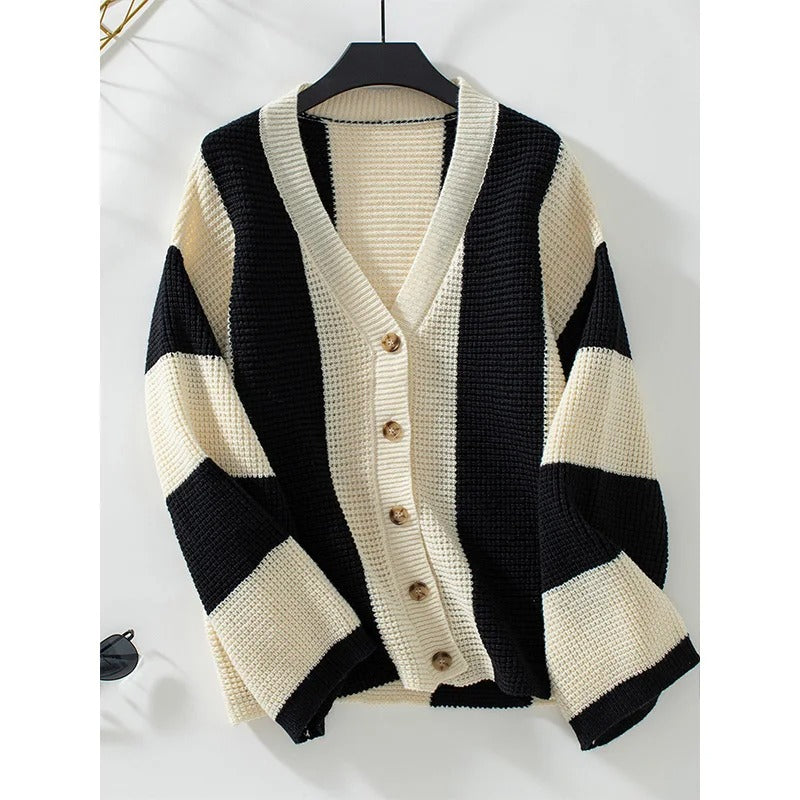 Levoire | Robe En Tricot Rayée Élégante Abricot