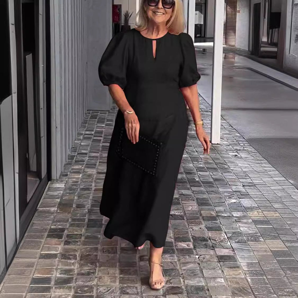 Levoire | Robe Midi Classique Pour Tous Les Jours Noir