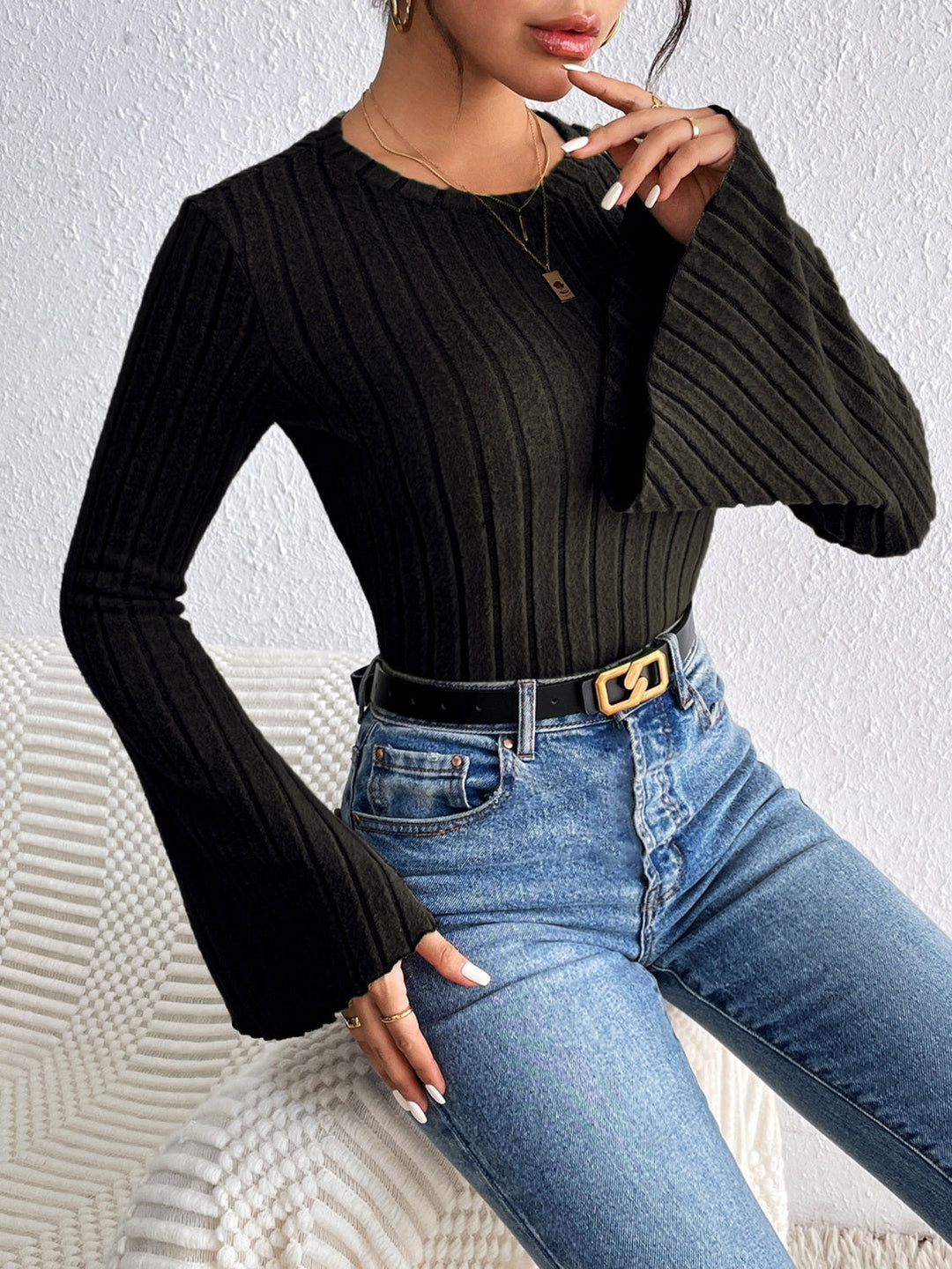 Levoire | Honey Col Rond Flare Sans Manches T-shirt