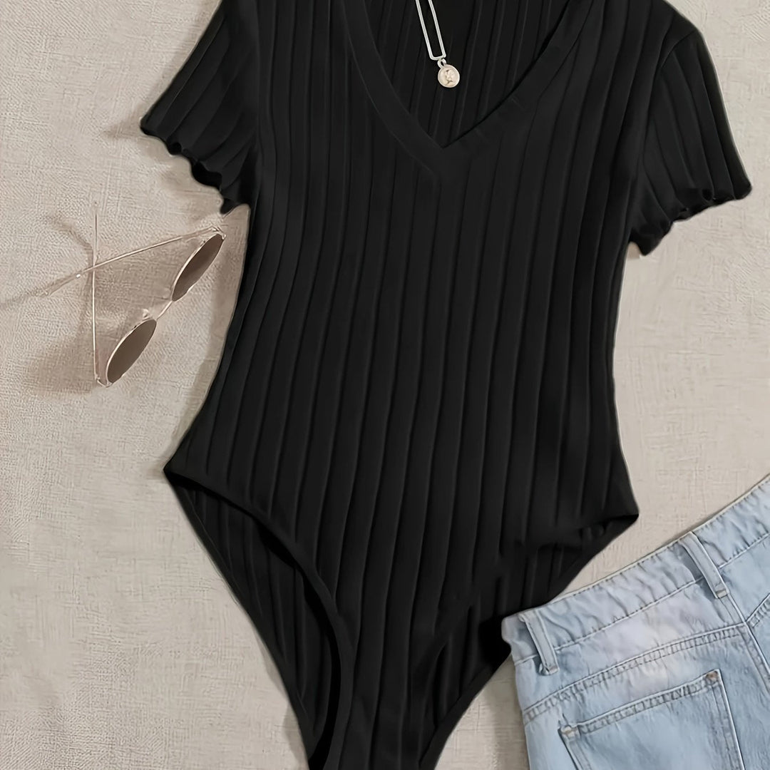 Levoire | Body Uni Avec Décolleté En V