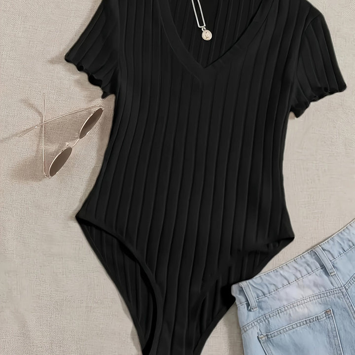 Levoire | Body Uni Avec Décolleté En V