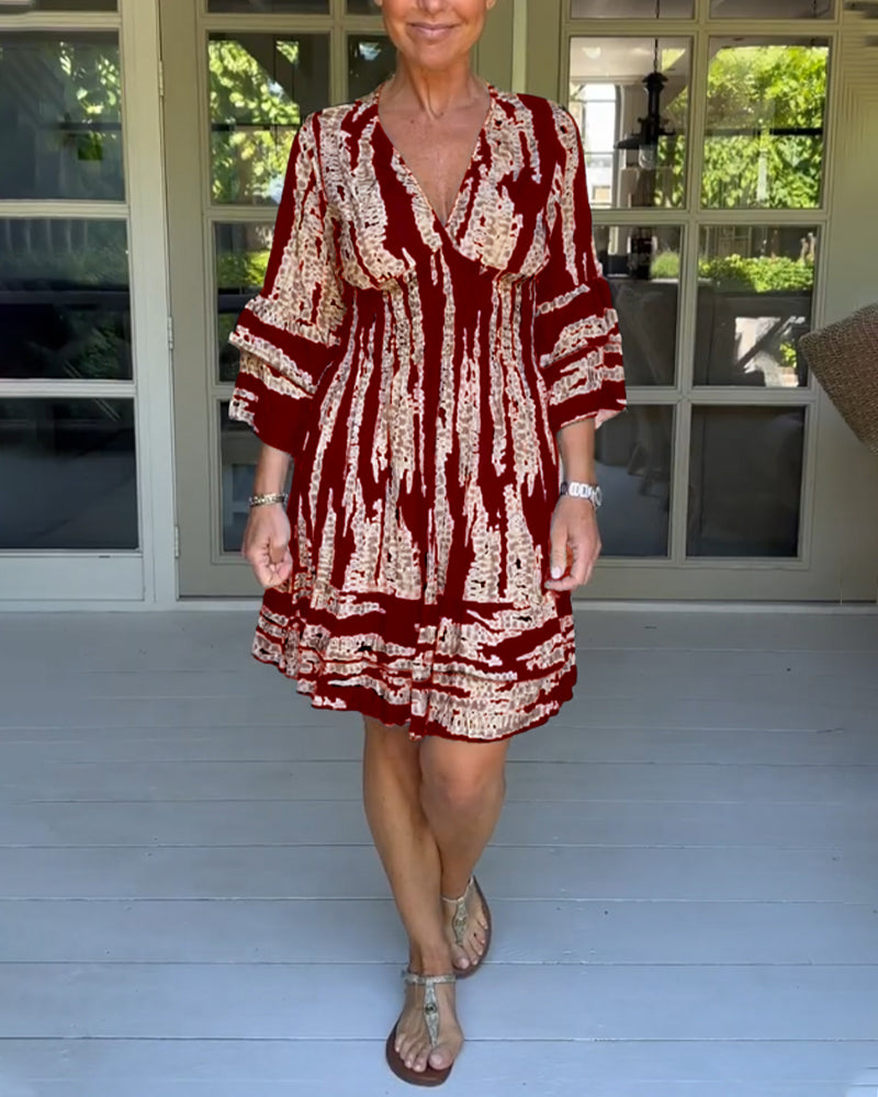 Levoire | Mini robe à col en V Rouge