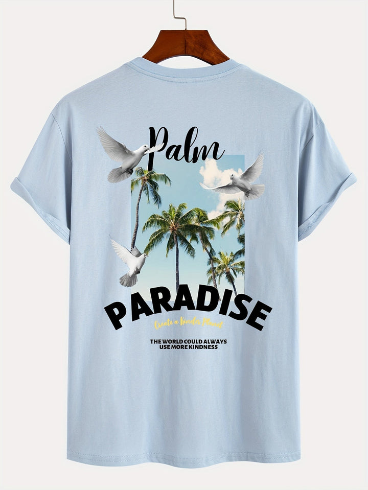 Levoire | T-Shirt Avec Motif De Palmier À Coco Bleu clair