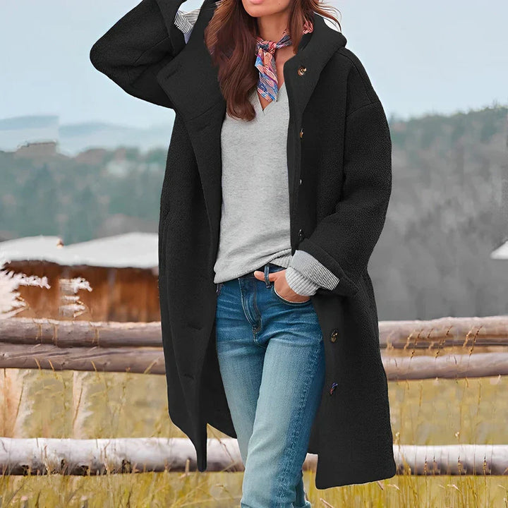 Levoire | manteau long avec capuche Noir
