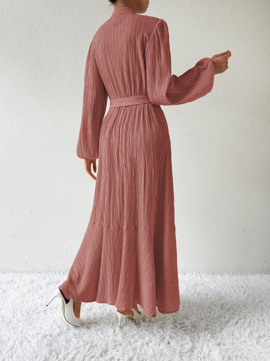 Levoire | Robe À Manches Longues Et Ceinture À Nœuds