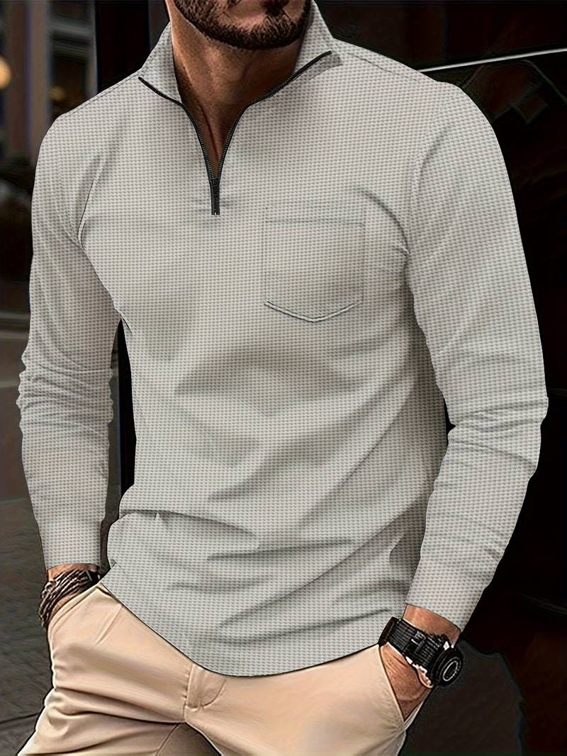 Levoire | Chemise À Manches Longues Avec Col Montant Gris