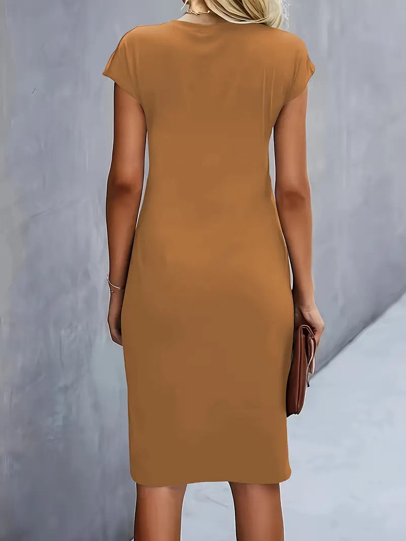Levoire | Robe Unie Avec Encolure Ronde Et Encolure Ronde