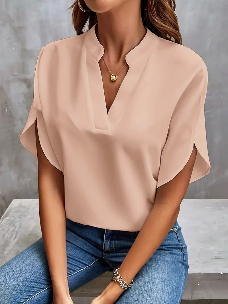Levoire | Blouse Légère Stylée À Décolleté En V Abricot
