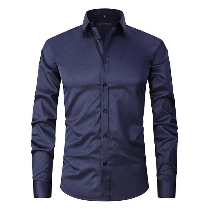 Levoire | Chemise Extensible Anti-Rides Bleu foncé