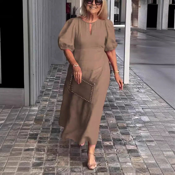 Levoire | Robe Midi Classique Pour Tous Les Jours Beige
